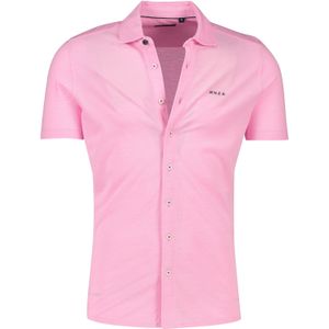 New Zealand normale fit overhemd Patrick roze korte mouw