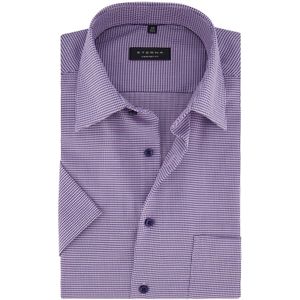 Eterna overhemd strijkvrij korte mouw paars comfort fit