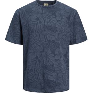 Donkerblauw geprint Jack & Jones Plus Size t-shirt Relaxed Fit