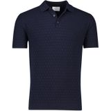 Katoenen Born With Appetite polo effen donkerblauw normale fit