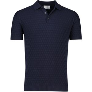 Katoenen Born With Appetite polo effen donkerblauw normale fit