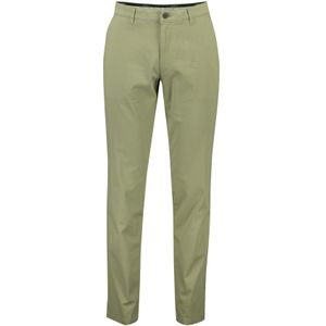 katoenen M.E.N.S. broek effen groen normale fit