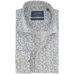 Ledub overhemd Modern Fit New blauw geprint katoen
