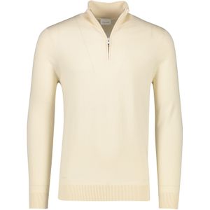 Profuomo slim fit trui half zip ecru