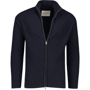 Gant vest opstaande kraag wol donkerblauw