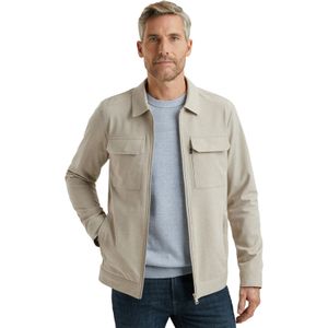 Vanguard overshirt effen beige normale fit borstzakken