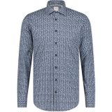 Blue Industry katoenen overhemd slim fit blauw geprint