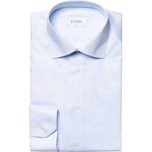 Eton business overhemd slim fit lichtblauw wit gestreept