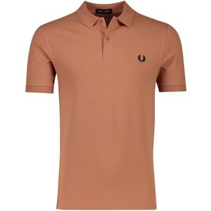 Fred Perry poloshirt normale fit bruin effen katoen