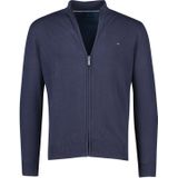 Portofino vest donkerblauw met logo effen opstaande kraag