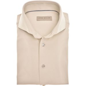 overhemd mouwlengte 7 John Miller Slim Fit bruin effen