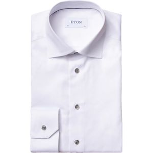 Eton contemporary fit signature twill overhemd wit