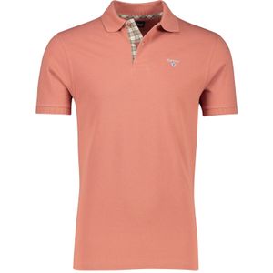 Barbour poloshirt normale fit roze effen katoen