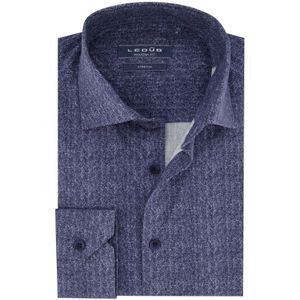 Ledub zakelijk overhemd Modern Fit New normale fit donkerblauw geprint katoen