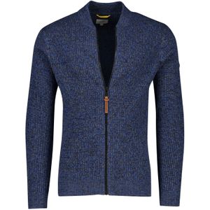 Vest Camel Active ronde hals donkerblauw rits effen katoen