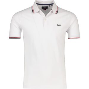 Superdry polo wit/rood met logo
