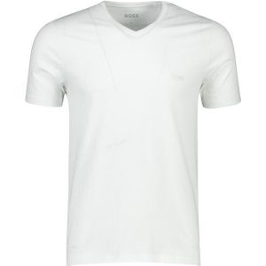 Hugo Boss t-shirt wit effen v hals katoen 3 pack
