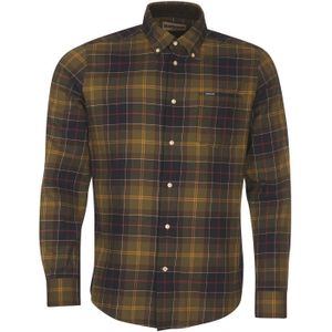 Barbour casual overhemd donkerblauw geruit flanel normale fit