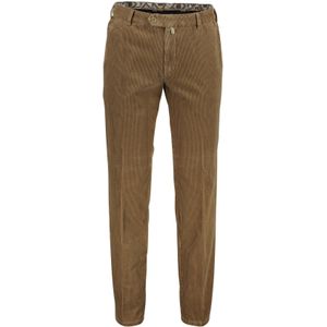 Pantalon Meyer Bonn flatfront ribstof bruin