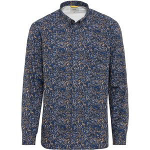 casual overhemd Camel Active wijde fit donkerblauw geprint katoen