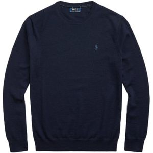 Polo Ralph Lauren trui Big & Tall ronde hals navy effen wol