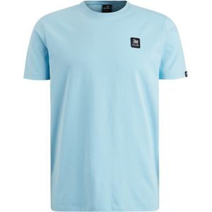 katoenen Vanguard t-shirt effen lichtblauw normale fit