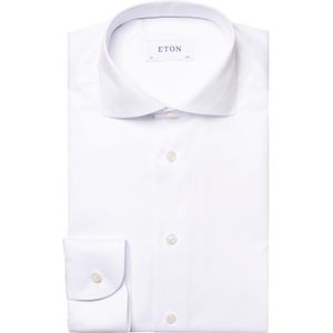 Eton business overhemd Signature Twill normale fit wit effen