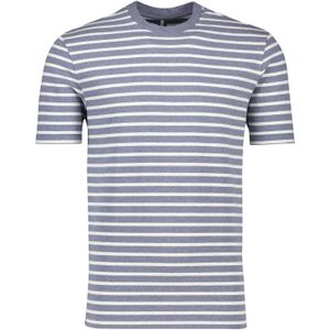 Profuomo poloshirt blauw gestreept katoen