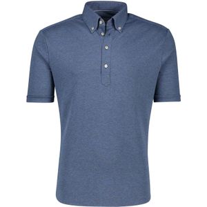 Navy gemeleerde polo John Miller korte mouw Tailored Fit