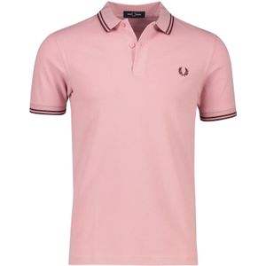 Fred Perry 2 knoops polo normale fit roze effen katoen