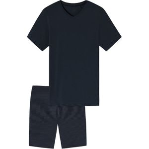 Schiesser shortama donkerblauw zwart