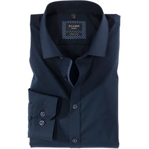 Olymp business overhemd No. 6 donkerblauw effen katoen super slim fit