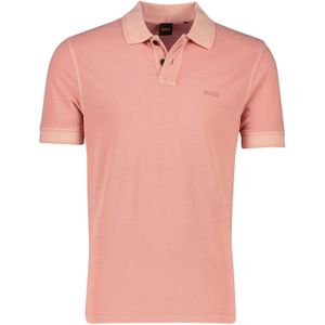 2-knoops Hugo Boss regular fit polo roze katoen prime