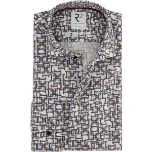 Overhemd R2 multicolor geprint slim fit