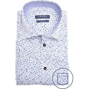 Overhemd Ledub korte mouwen blauw wit printje