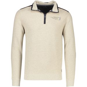 Casa Moda sweater beige en zwart half zip