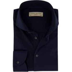 John Miller overhemd katoen slim fit donkerblauw