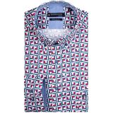 Giordano casual overhemd wijde fit rood geprint katoen button-down boord