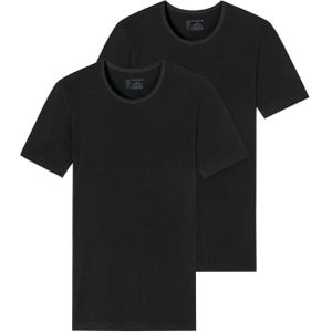 Schiesser t-shirt zwart 95/5 2-pack