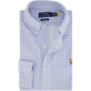 Overhemd katoen Polo Ralph Lauren lichtblauw geruit normale fit