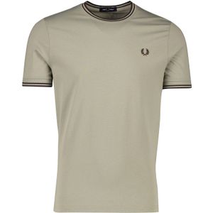 Fred Perry t-shirt effen bruin katoen