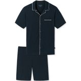 Schiesser korte Pyjama donkerblauw