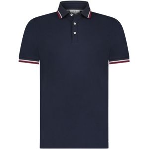 katoenen Born With Appetite polo normale fit donkerblauw
