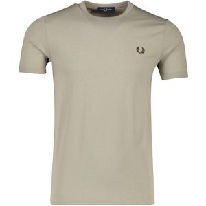 Fred Perry t-shirt grijs effen met logo ronde hals