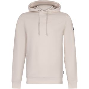 katoenen Cavallaro Hoodie creme effen slim fit