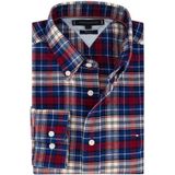 Tommy Hilfiger casual overhemd normale fit blauw rood geruit