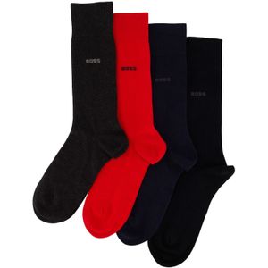 Hugo Boss sokken rood/zwart/blauw 4-pack katoen