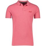 Katoenen Superdry polo roze gemêleerd slim fit