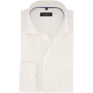 Zakelijk Eterna overhemd Modern Fit wit uni met borstzak
