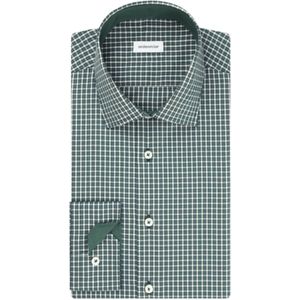 Seidensticker business overhemd Shaped Fit groen wit geruit katoen